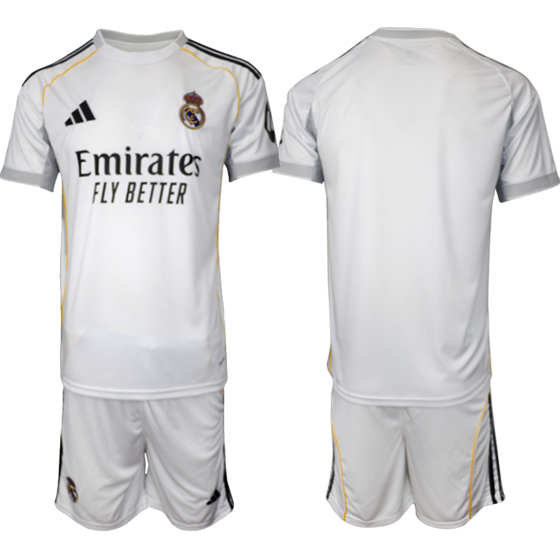 Men 2025-2026 Club Real Madrid home White Blank Soccer Jersey